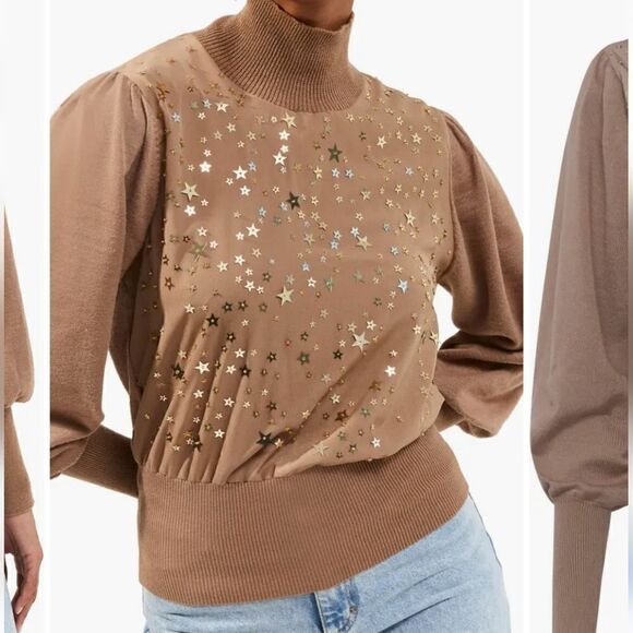 MaceyBeaded Star Turtleneck sweater, size S - Picture 1 of 5